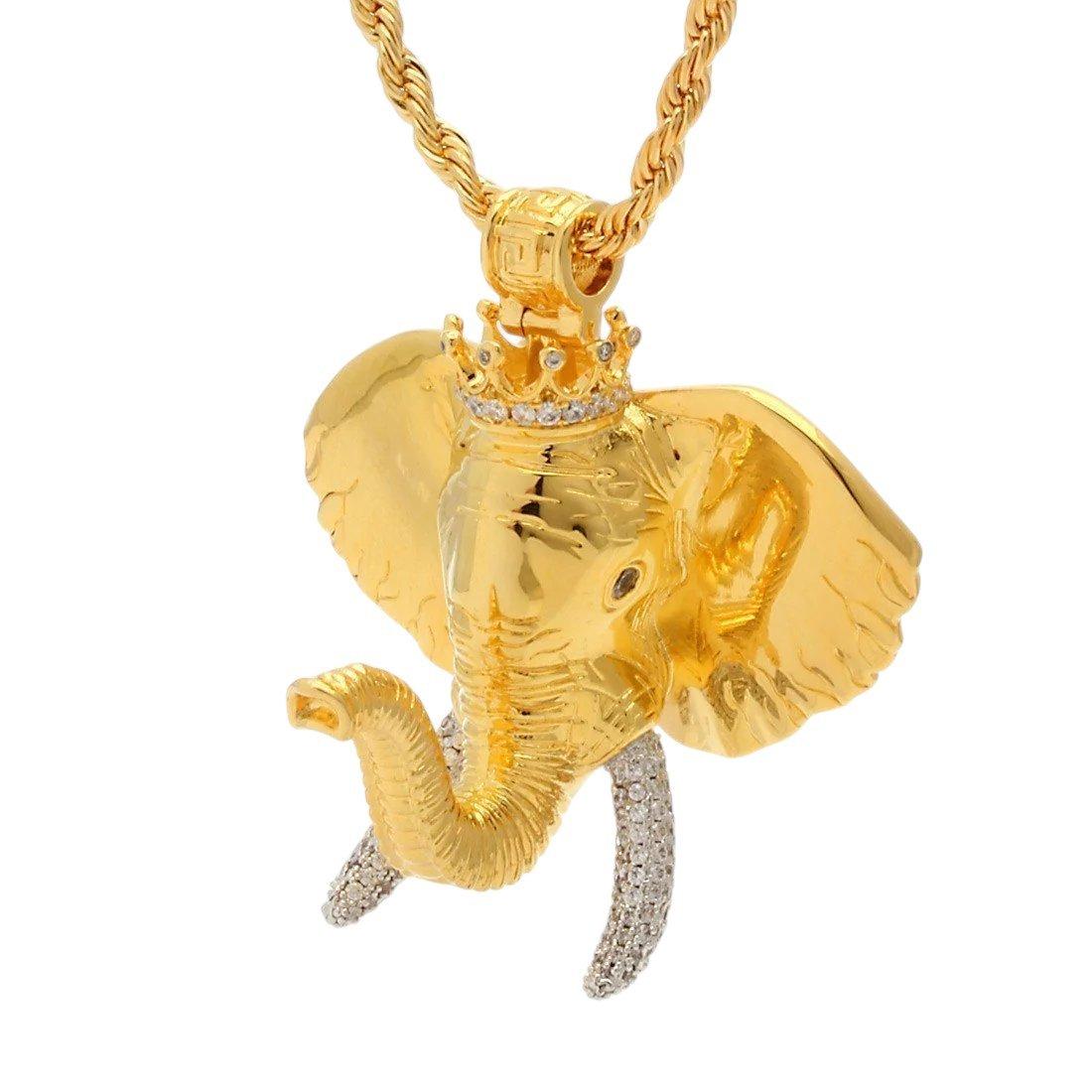 King Ice Elephant Necklace - GOLD
